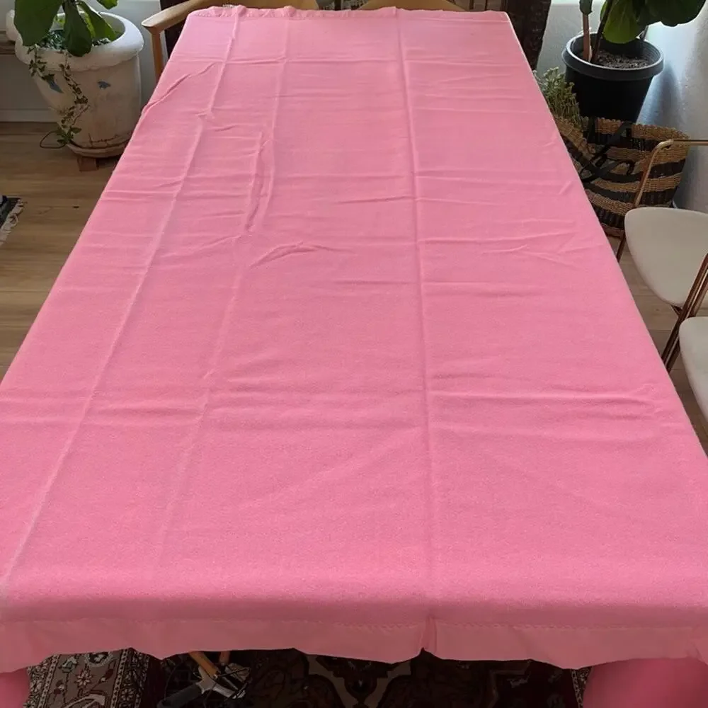 Vintage Pink Wool Blanket 80 x 88